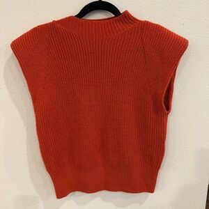 Babaton Rust Orange Sleeveless Knit Sweater Vest S